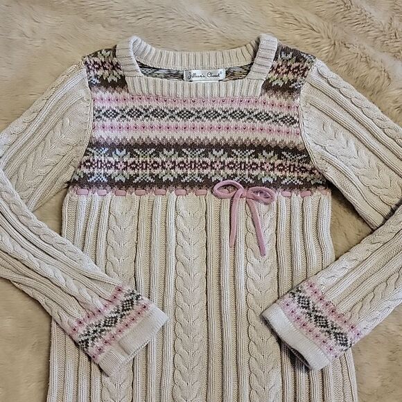 JILLIAN'S CLOSET IVORY FAIR ISLES LONG-SLEEVE SWEATER DRESS, SIZE 6X - Picture 8 of 12